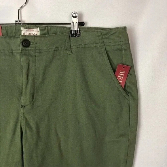 Merona Olive Green Modern Fit Stretch Skinny Leg Pants 14 - Picture 3 of 4